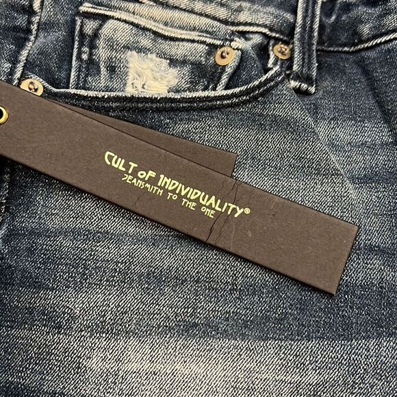 Cult of Individuality Jeans Zen Mid Rise Skinny Fading 77A1-Z44H Embroidered 27 - Picture 5 of 12